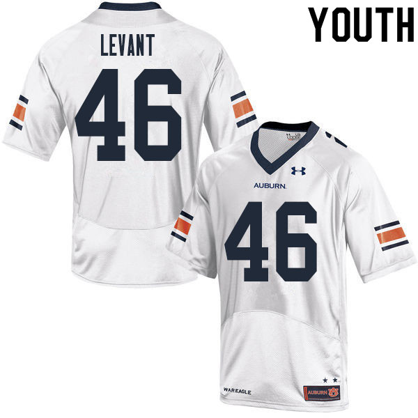 Youth #46 Jake Levant Auburn Tigers College Football Jerseys Sale-White - Click Image to Close
